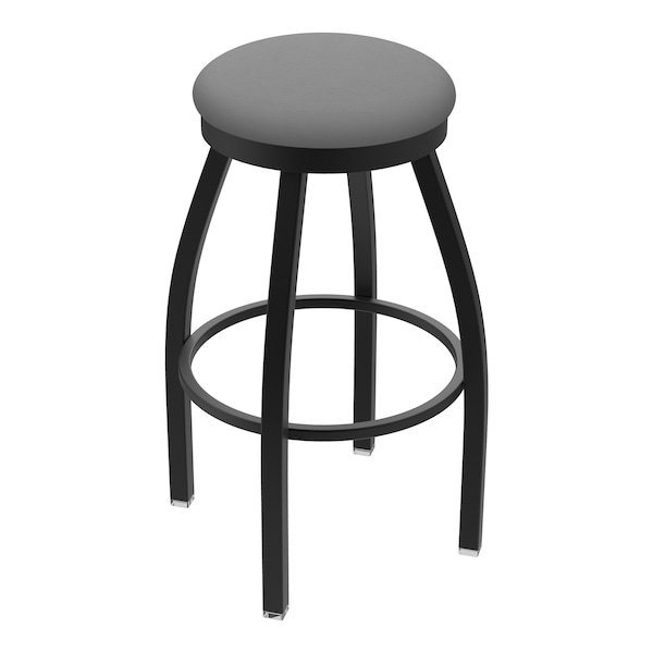 25" Swivel Counter Stool, Black Wrinkle, Canter Grey Seat